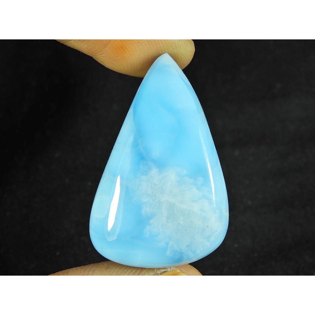 Cabochon Larimar Naturel Bleu Forme Poire 20X30X7MM Pierre Gemme Libre 36Cts. LR-78