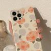 Custodia in Silicone con Fiori in Pelle Artigianale per iPhone X Xr Xs Max 7 8 Plus Se 2020 12 11 13 Pro Max Mini Cover Ins Antiurto Capa