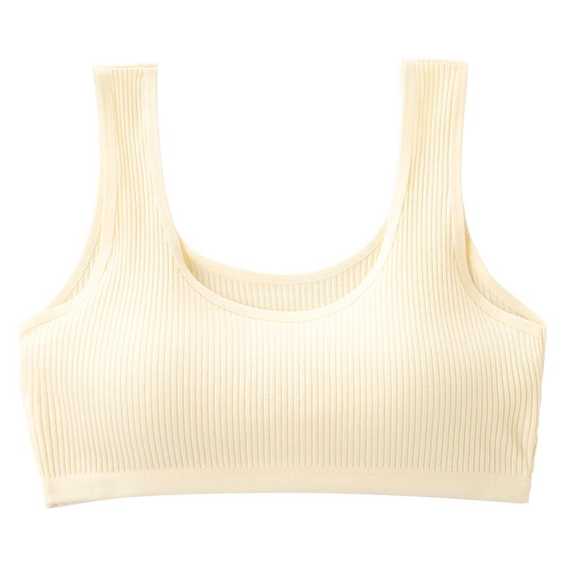 Teenage Girls' Cotton Sports Bra - Comfortable, Breathable, Anti-Protrusion
