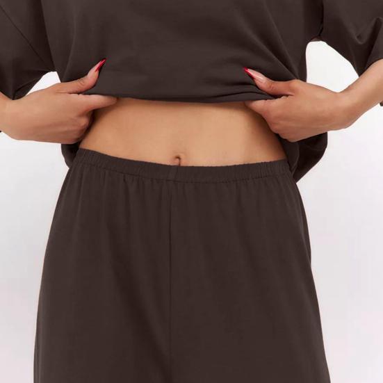 Damskie Zestawy 2-częściowe Casualowy Pulower z Krótkim Rękawem Luźna Góra i Spodnie z Szerokimi Nogawkami Zestaw Letni Dres Lounge