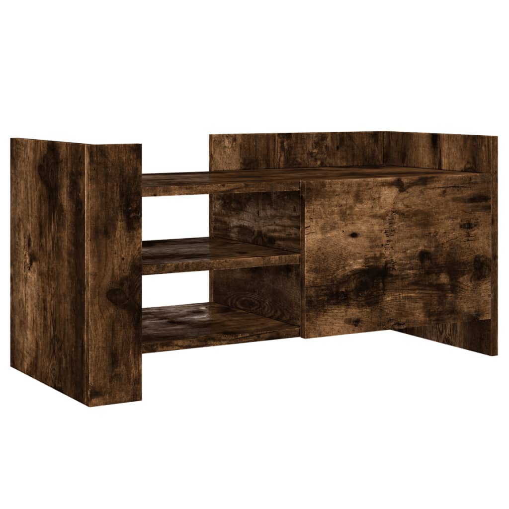 TV Stand Smoked Oak Effect 80 x 35 x 40 cm Engineered Wood