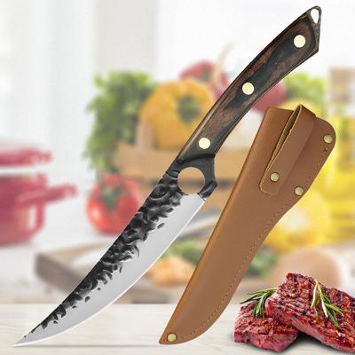 Coltello da disosso forgiato Coltello da cucina Acciaio inossidabile Macellaio Tritatutto per carne