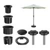 Sun Umbrella Base Bracket Accessories with Plastic Pipe Sleeve and Fixing Screws for Enhanced Stability and Easy Setup