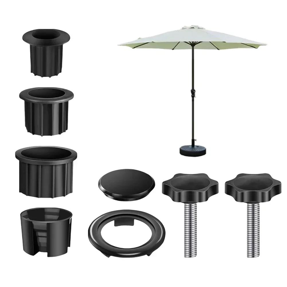 Sun Umbrella Base Bracket Accessories with Plastic Pipe Sleeve and Fixing Screws for Enhanced Stability and Easy Setup