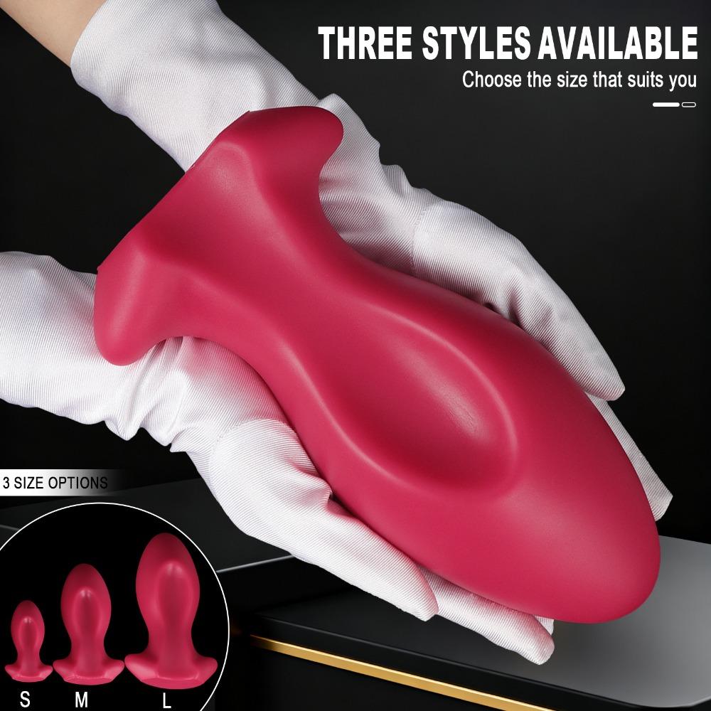 Liquid Silicone Egg Anal Plug Smooth Grooved Easy Insert SM Toy