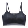 Women Ice Silk Breathable Seamless Gathered No Steel Ring Thin Strap Vest Bra