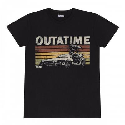 Back To The Future Unisex Adult Outatime Retro T-Shirt