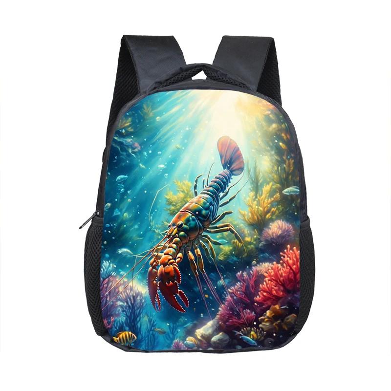 Dolphin / Turtle / Octopus/ Starfish Print Backpack for Children Marine Organism Schoolbags Toddler Kindergarten Daypack Bookbag