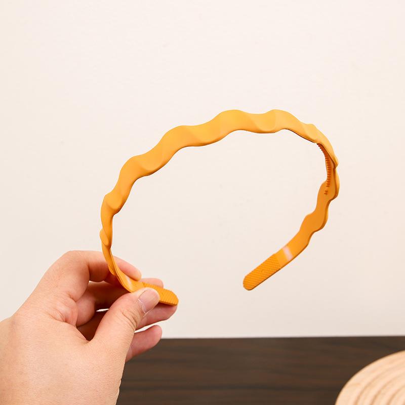 Nouveau Bandeau Simple à Motif Vague Dépoli pour Femmes Polyvalent Doux Antidérapant Accessoires Cheveux Fille Vacances à la Plage