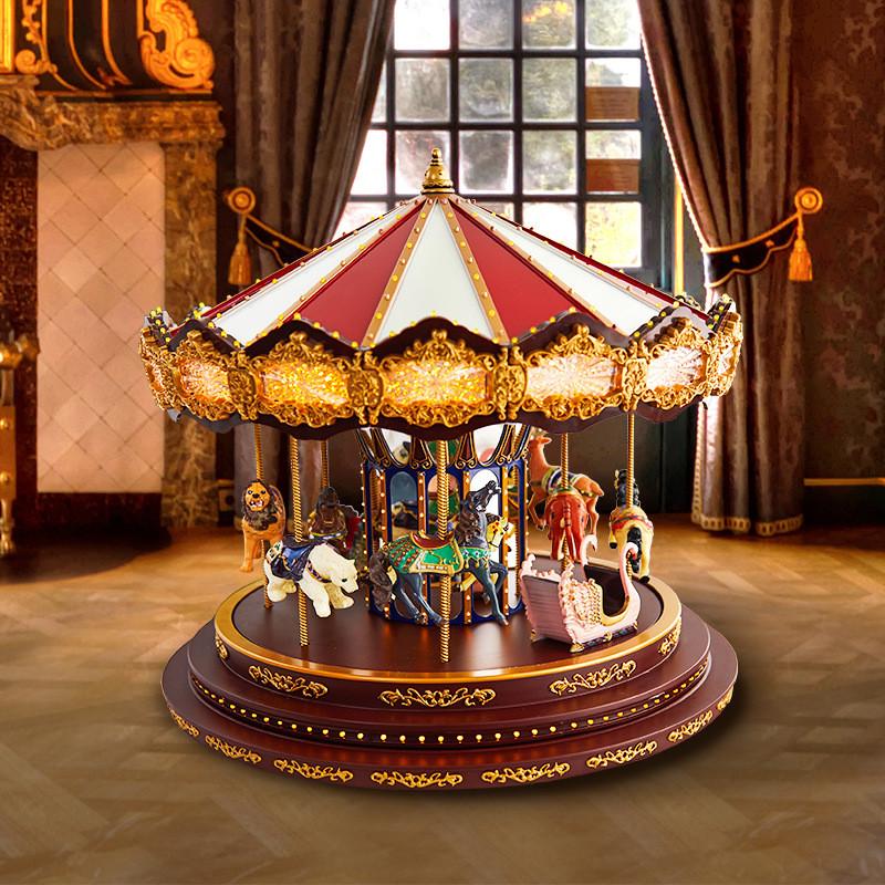 Carousel Music Christmas Box Rotating Movement Melodic Tunes Holiday Gift Toy