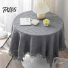Table Pad Tablecloth Tassel Design Heat Resistant Breathable Washable Non Insulation Pilling Non-slip Cover for Dining Room