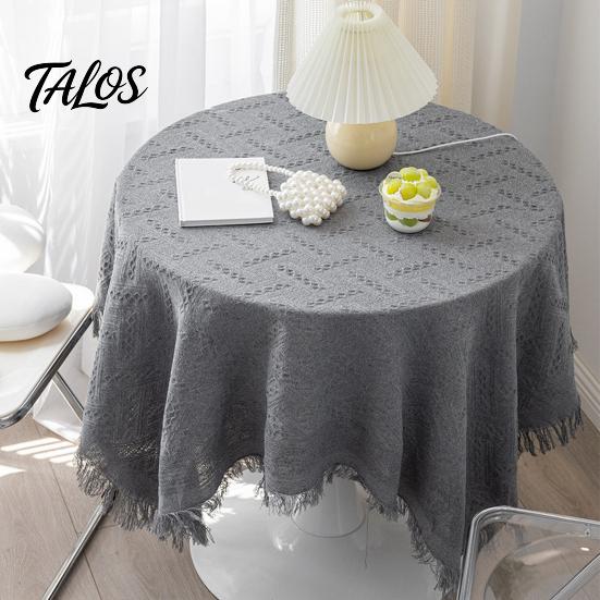 Table Pad Tablecloth Tassel Design Heat Resistant Breathable Washable Non Insulation Pilling Non-slip Cover for Dining Room