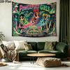 Powerpuff Girls Wall Tapestry Aesthetic Wall Hanging Printed Fabric Blanket Decorative Tapestries for Bedroom Living Room Home Decor