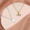 Elegant Stainless Steel Four-Leaf Clover Clavicle Necklace for Women
