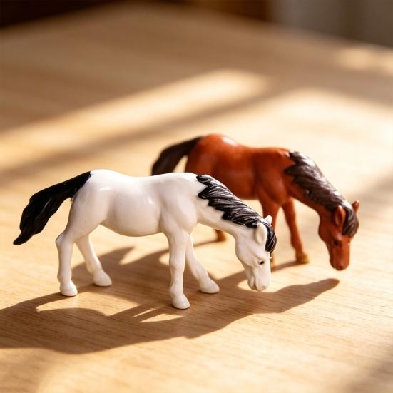 Micro Landscape Ornaments Realistic Horse Miniature Waterproof Small Horse Figurine for Moss Gardens Fish Tanks Desk Decor
