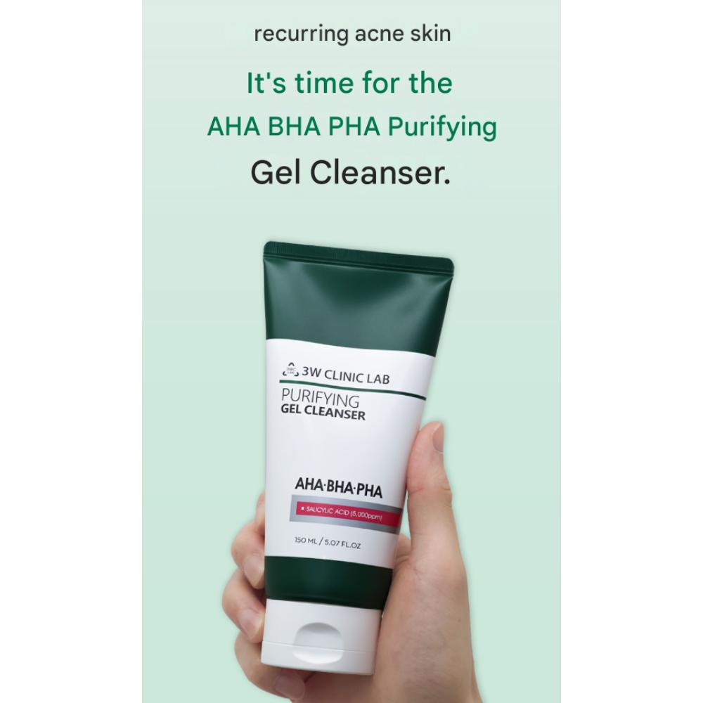 

3W CLINIC AHA BHA PHA Purifying Gel Cleanser (150ml)