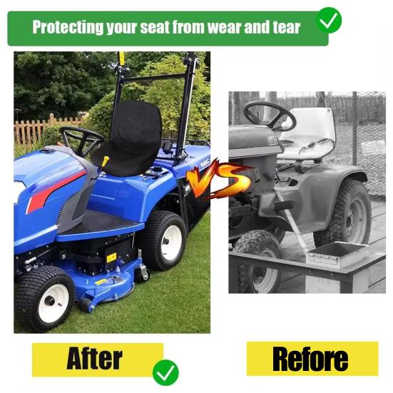 Xiaobudian Lawn Mower Seat Cover with Mesh Pocket, Waterproof Tractor Protector, Heavy Duty Riding Protective
