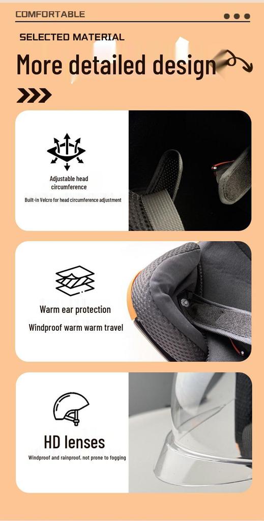 3C Certified All-Season Electric Motorcycle Helmet for Men & Women - Winter Warm & Universal Fit