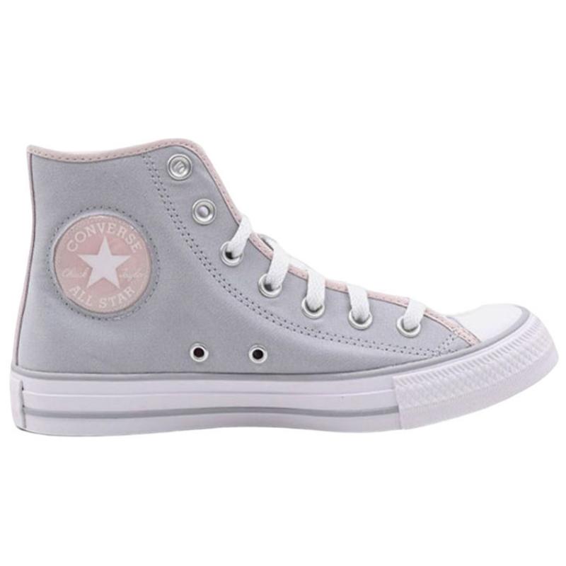 Converse Chuck Taylor All Star Classic Comfortable Casual Abrasion Resistant High Top Espadrilles Women's Grey Pink