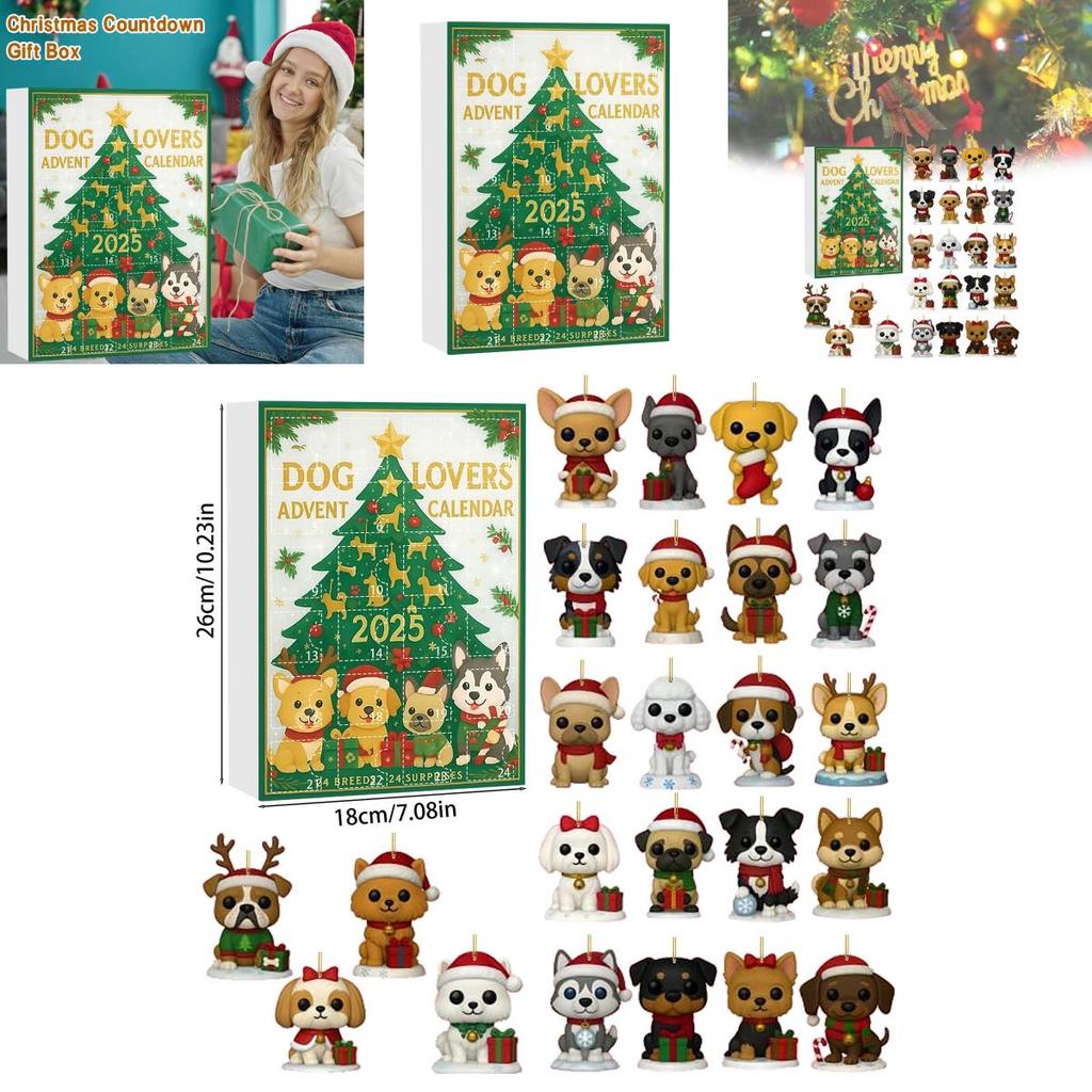 Christmas Dog Lover Advent Calendar With Acrylic Tree Ornaments For Holiday Celebration