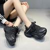 Fashion Chunky Sneakers Women's Thick Bottom Casual Shoes Lace Up Height Increase Ladies Platform Shoes Mesh Breathable Sneakers Fashion