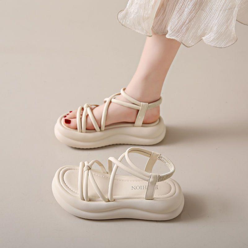Fairy Style Flat Bottom Fashion Casual Non-slip Beach Shoes with Skirt 2025 New Roman Sandals Women's Summer