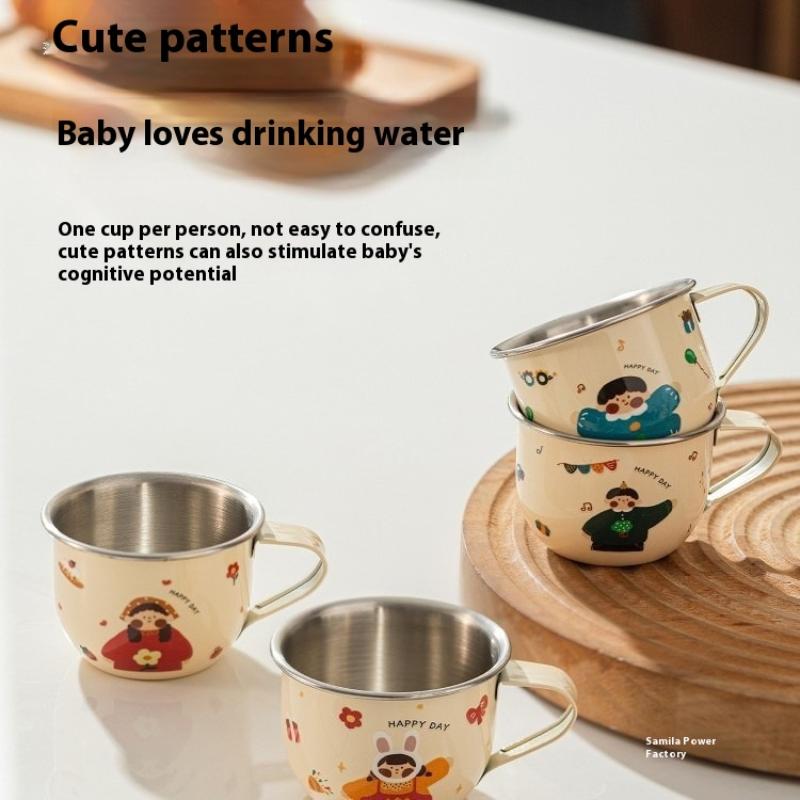 80/220Ml Stainless Steel Water Cup Mug For Kids Anti Scalding Milk Coffee Cup Mini Cute Drinking Mug Coffee Cups