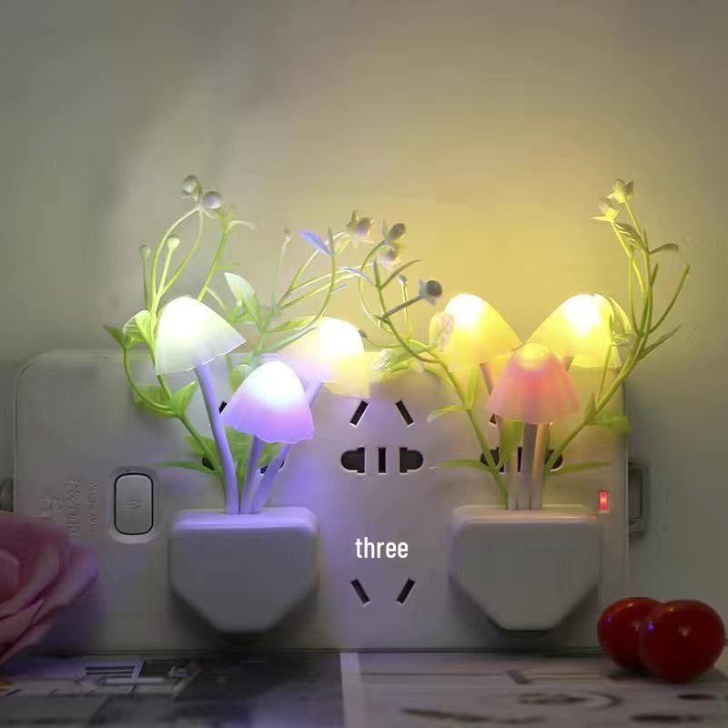 

Seven-Color Mushroom Night Light with Sensor Plug for Bedroom, Bedside, and Hallway Default