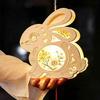 Decorative Tassel Lanterns DIY Chinese Ancient Style Lantern Kit, Light Up Handheld with LED String & Festival Gift for Children Tassel, Rabbit