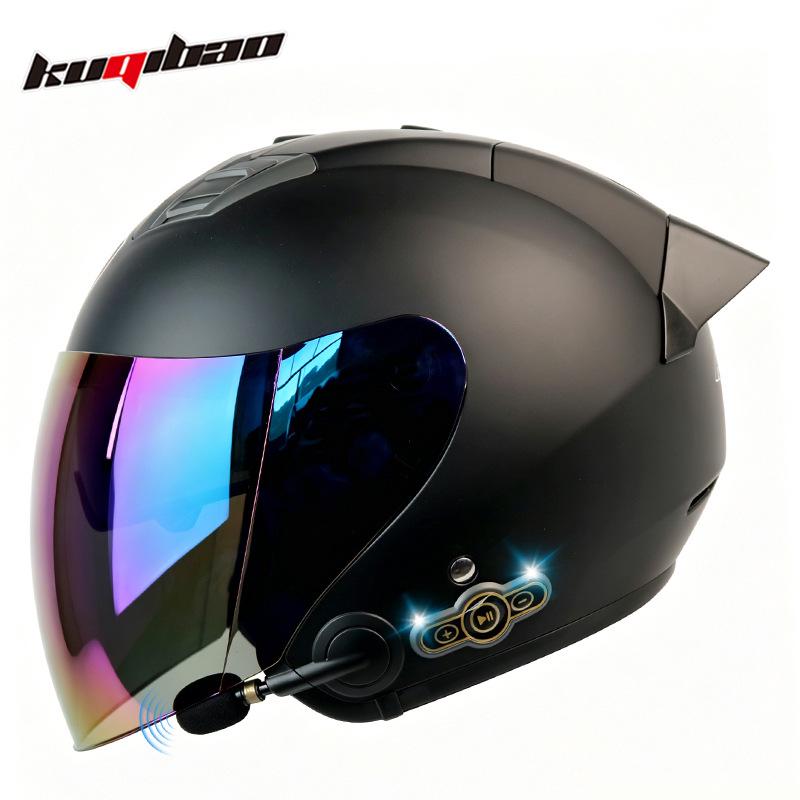 Cool Ride Bao Lightweight Bluetooth Motorcycle Helmet with Double Visor, 3C Certification, Long Battery Life, and Excellent Sound Quality