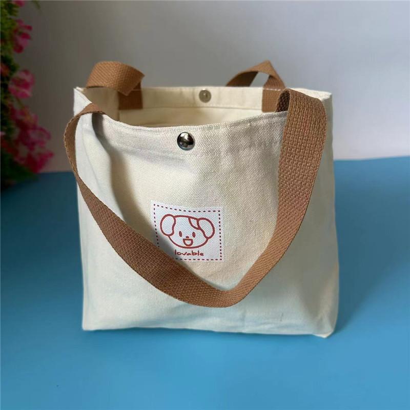 Canvas-Tragetasche mit süßem Cartoon-Print, lässige, tägliche Umhängetasche für Damen