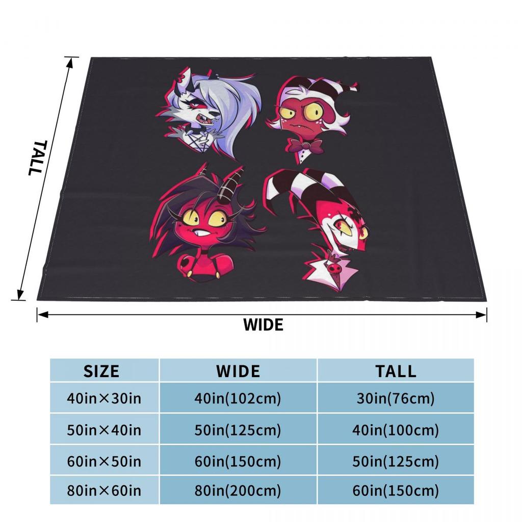 Loona Collage Helluva Boss Anime Blankets Soft Warm Flannel Throw Blanket Cover for Bed Living Room Picnic Travel Home Sofa