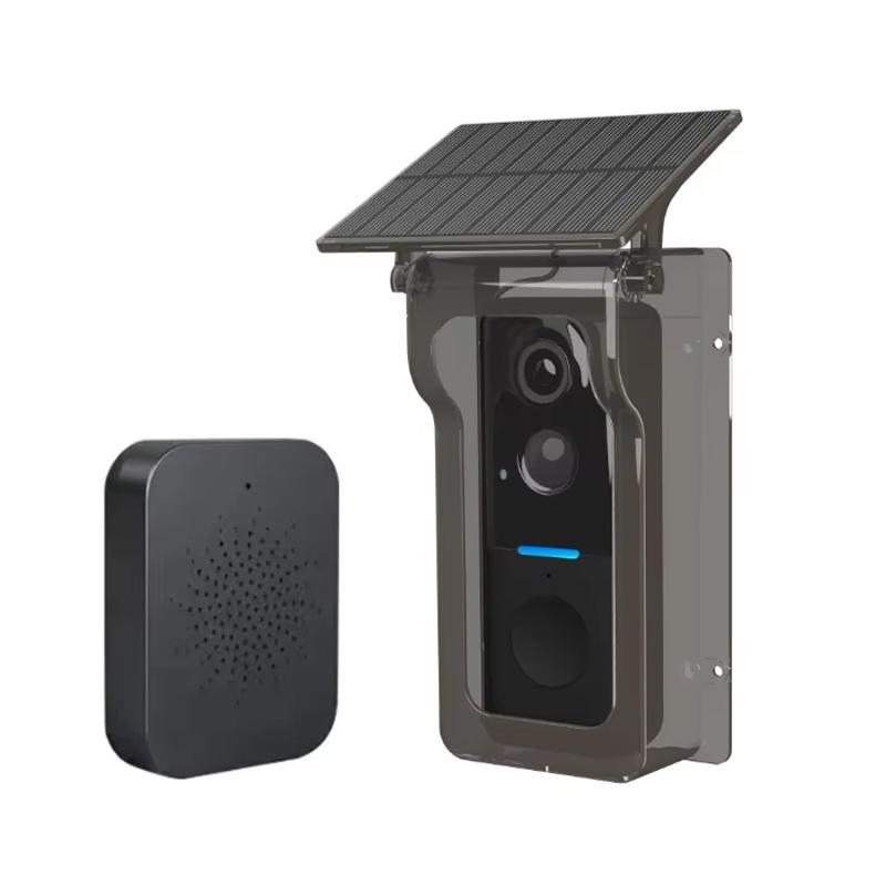 Tuya WiFi Doorbell with Solar Rain Cover Wireless Video Doorbell Camera PIR Motion Detection Outdoor Door Bell Video Intercom