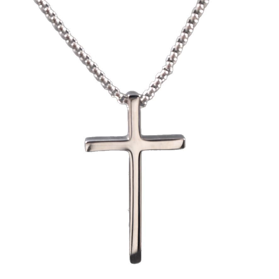 Men's Hip-Hop Style Light Surface Cross Necklace - Trendy Fashion Accessory