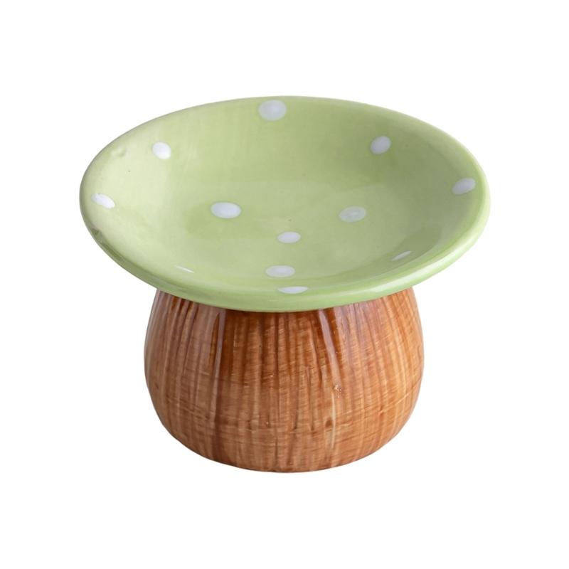 Ceramic Mushroom Jewelry Tray with Raised Ring Holder Dish, Tabletop Catchall Tray for Vanity and Bedside Table