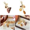 Coffee Cup and Bread Coin Purse Charm Fashionable Keychain Accessory Portable Bag Pendant for Women Girls Daily Use