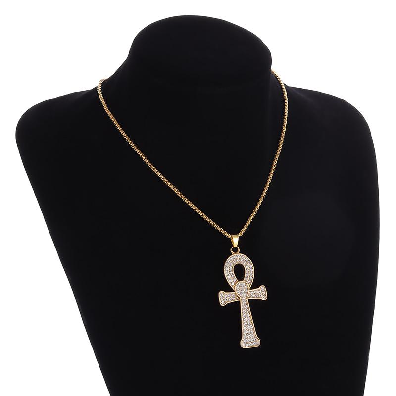 Ankh Key Hip-hop Men's and Women's Trendy Ankh Cross Pendant Necklace