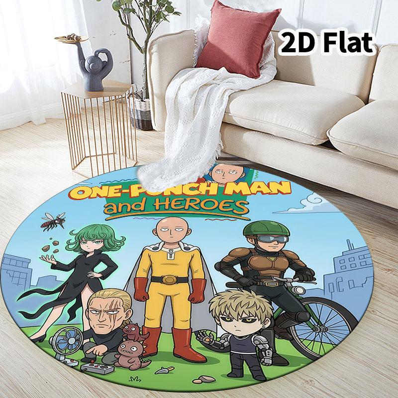 Onepunch Man Round Area Rug Carpet Rug For Living Room Bedroom Sofa Playroom Decor Nonslip Floor Mat