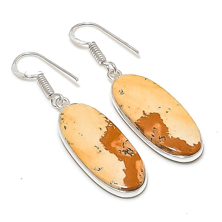 

Natural Picture Jasper Gemstone Handmade 925 Sterling Silver Earring 1.85 AE-11445