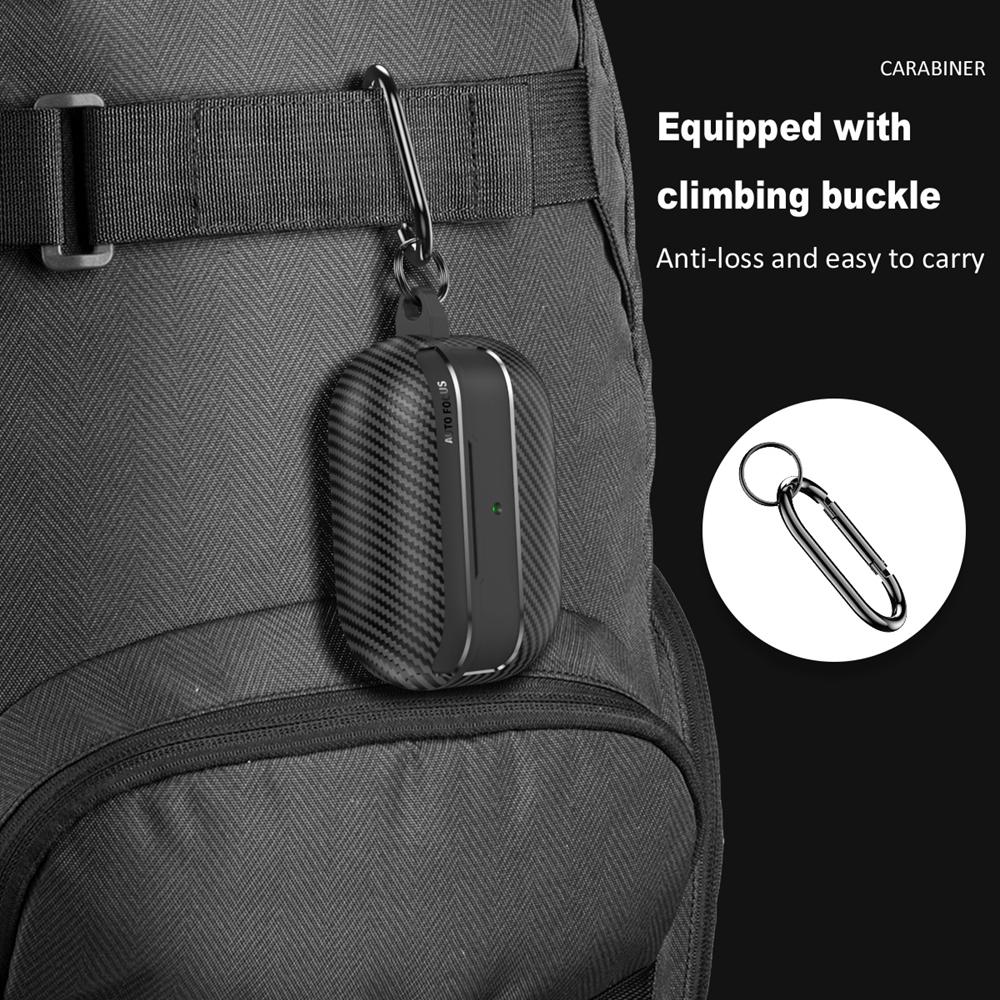 KEYSION Shockproof Case for AirPods Pro 3 Carbon Fiber Texture Soft TPU Silicone Bluetooth Earphone Cover for AirPods Pro 3 2025