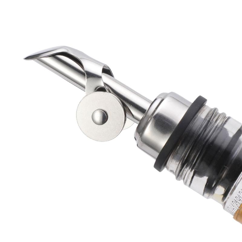 6Pcs Weighted Stainless Steel Pourer Spouts Auto Flip Oil Dispenser Spouts Liquor Bottle Pourers for Liquid Vinegar