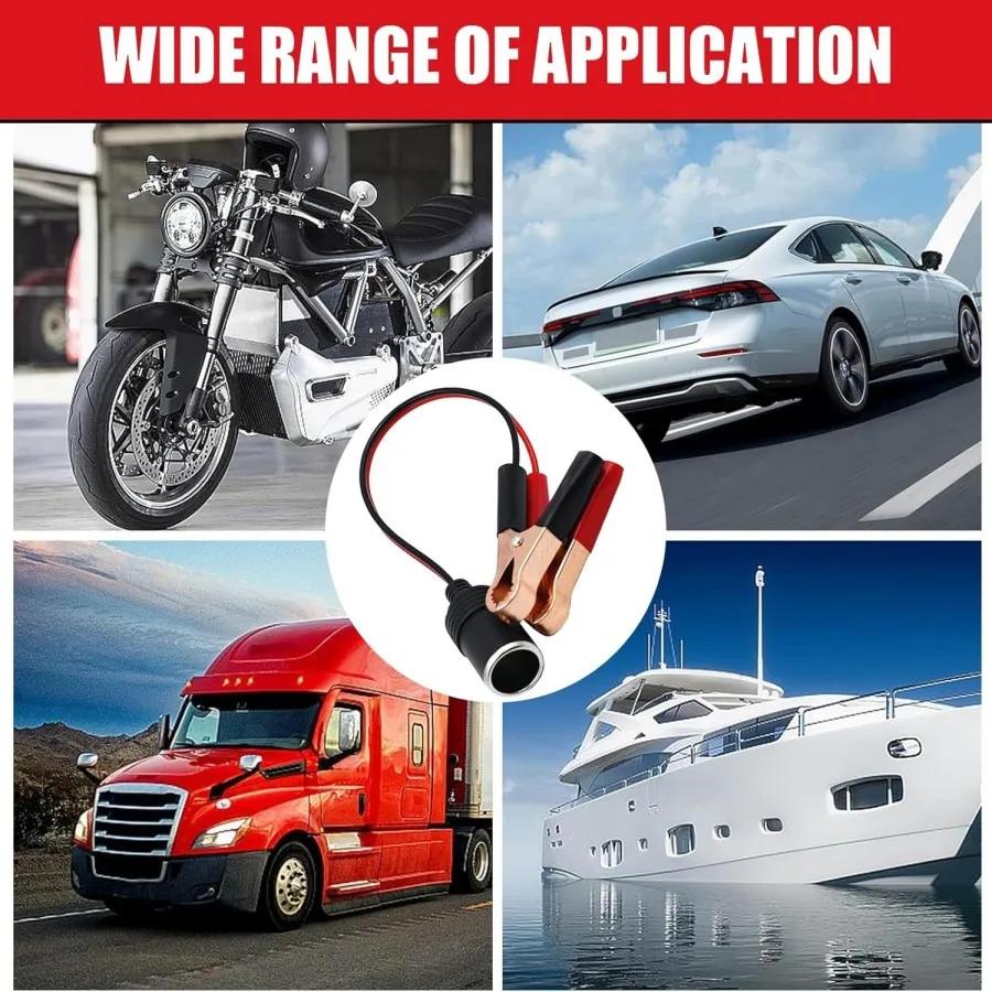 Battery Clamp Converter, Battery Clamp Converter, Cigarette Lighter Socket to Clip, 12V-24V Cigarette Lighter Female Socket to C