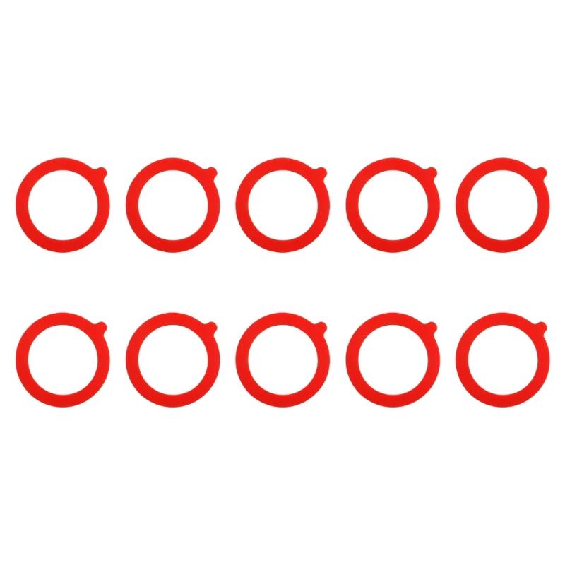 Silicone Jar Sealing Rings, 10 Pack Pull Tabs Leak Proof Rubber Gaskets for Small Glass Food Storage Jars Seal, 3.75Inch Regular Mouth