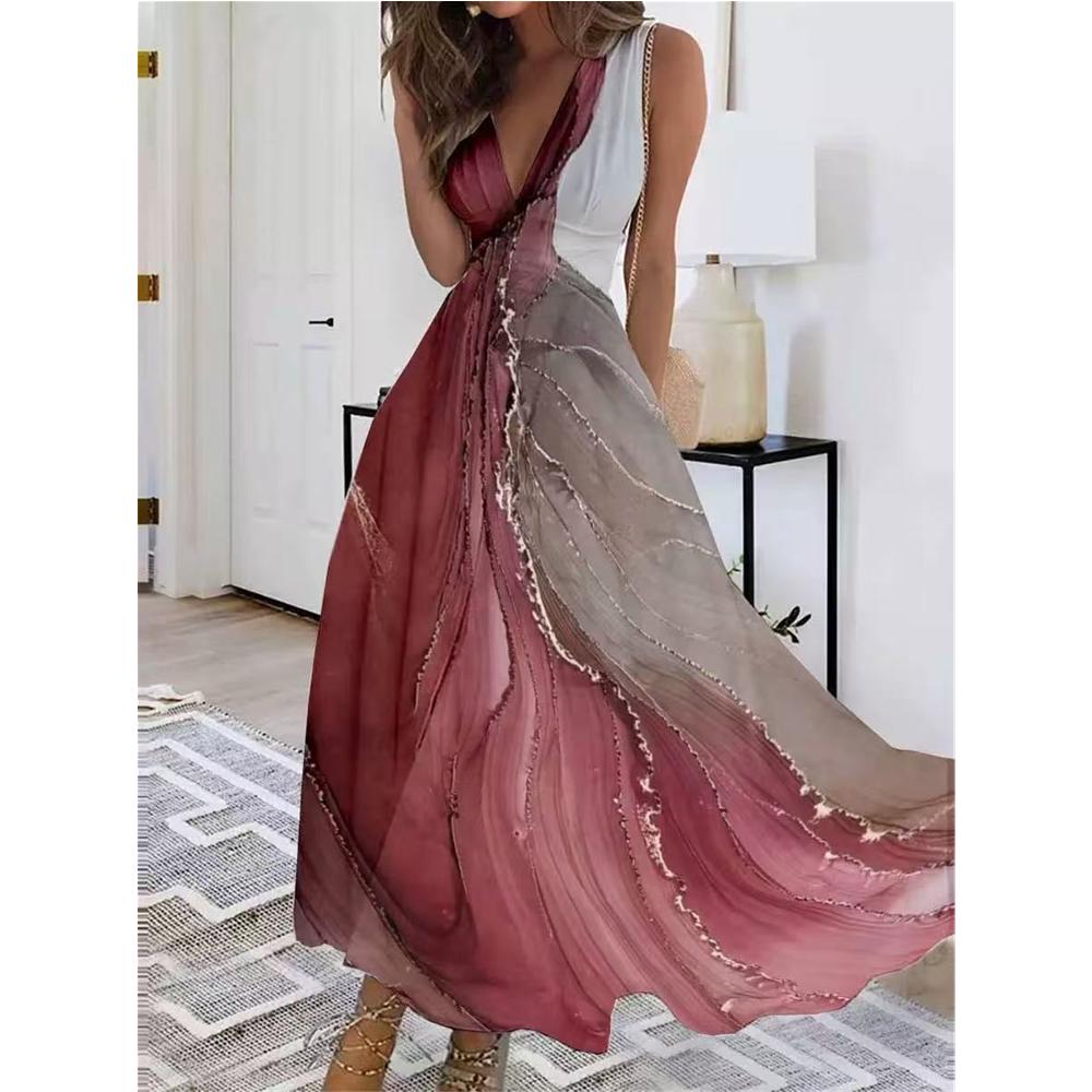 

IHUASU женское летнее сексуальное платье-жилет без рукавов с v-образным вырезом и высокой талией S