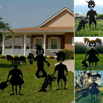 Metal Ghost Zombie Girl Decoration Halloween Decorations Metal Hollow Decoration