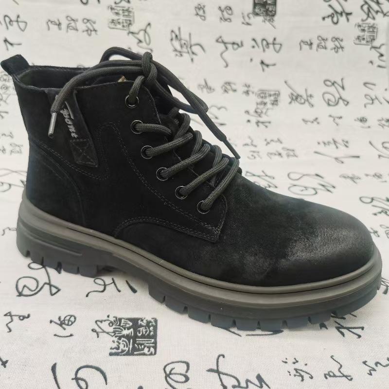 

Средняя помощь Мартин сапоги повседневная кожаная обувь мужская британская кожаная обувь мужская кожаная нескользящая износостойкая дышащая одинарная обувь 44 чёрный