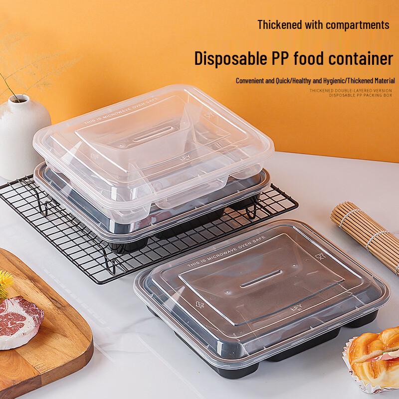 Disposable 4-Compartment Takeaway Lunch Boxes
