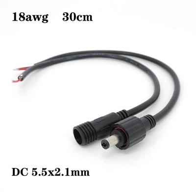 DC Male and Female 5.5 X 2.1mm IP68 Waterproof 18AWG 7A Connector Plug 2 Pin Wire Power Supply Adapter Wires
