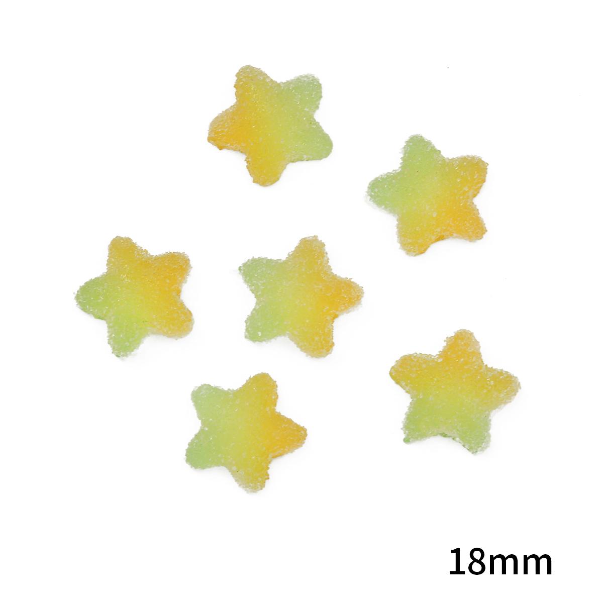 

10/20 шт., конфеты из непористой смолы, подвески в форме сердца и звезды, аксессуары для самостоятельного изготовления ювелирных изделий 18mm 10pcs жёлтый