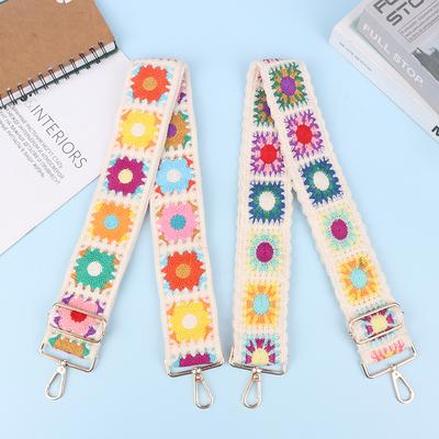 Tracolla a Fiori all'Uncinetto Larga Regolabile per Borsa a Spalla Fai da Te Lavorata a Maglia Ricamo Etnico Tracolla Accessori